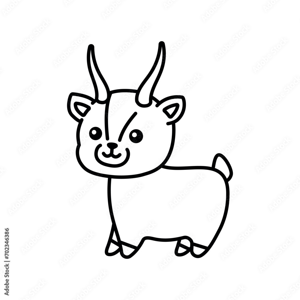 Roe deer color element. Hand drawn animals. Roe deer color element. Hand drawn animals.