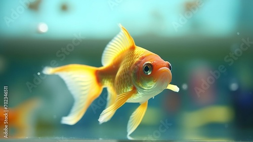 Image of a pet fish in an aquarium This picture shows.Generative AI