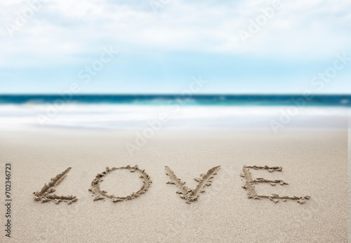 Schrift Love in Sand am Meeresstrand