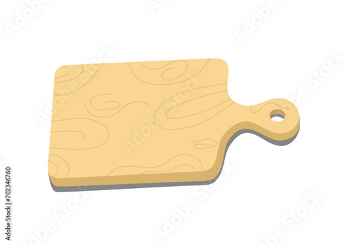 Cutlery, wooden board, cuts food in the kitchen. Wood texture. Cooking, food preparation. Vector flat illustration on isolated white background.