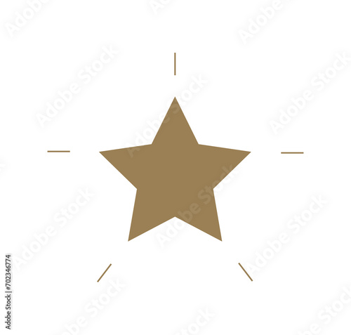 Isolated brown star PNG, Merry Christmas, holiday PNG