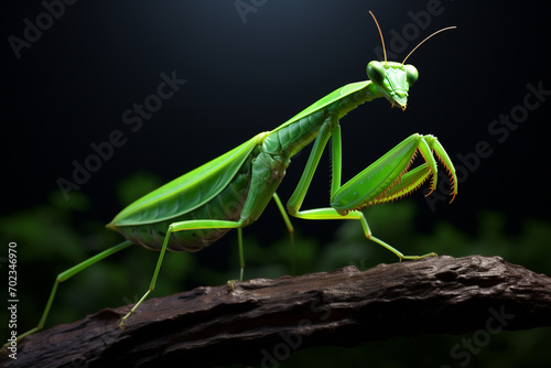 green praying mantis. predator concept 3d
