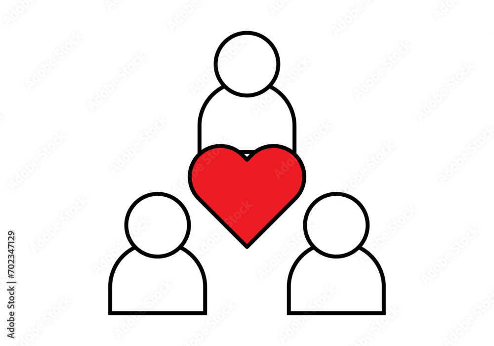 Icono de poliamor o relación abierta. Icono de poliamor o relación abierta.