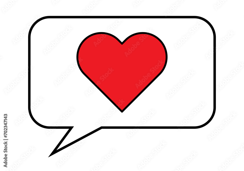 Icono de bocadillo de hablar con icono de corazón. Icono de bocadillo de hablar con icono de corazón.