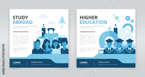 Social media post templates for announcements or promotional needs in study abroad and higher education programs