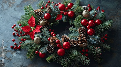 Christmas Round Wreath Home, Background HD, Illustrations
