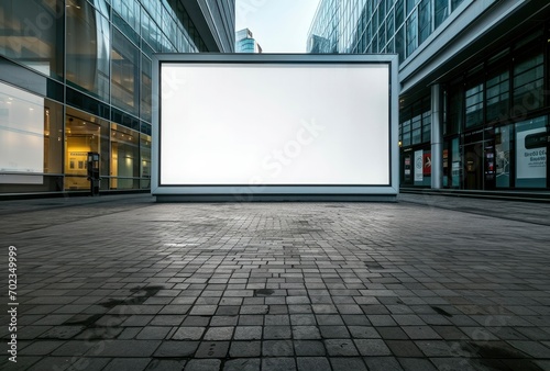 Blank billboard in a city of courtyard photo