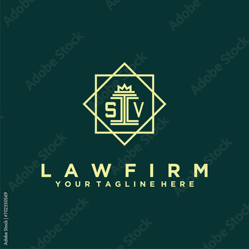 SV initials monogram design logo lawyer logo vector image
