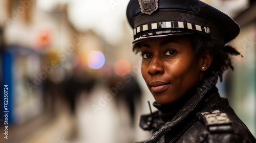 Photographie a woman in a police uniform