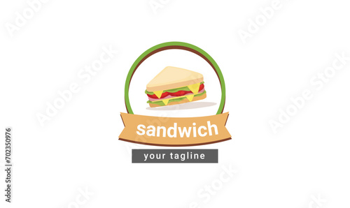 sandwich logo, food logo, logo, logo design, fast food logo, restaurant logo, burger, circle food logo