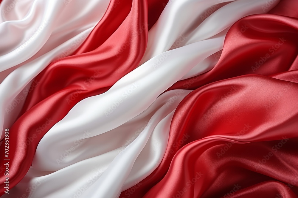 Poland independence day waving flag on fabric texture background with copy space available Poland independence day waving flag on fabric texture background with copy space available
