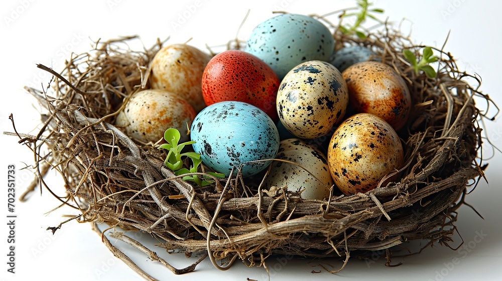 Easter Eggs Basket Isolated On White, Background HD, Illustrations Easter Eggs Basket Isolated On White, Background HD, Illustrations