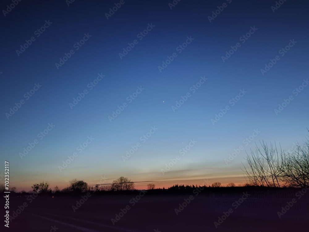 sunset over the field