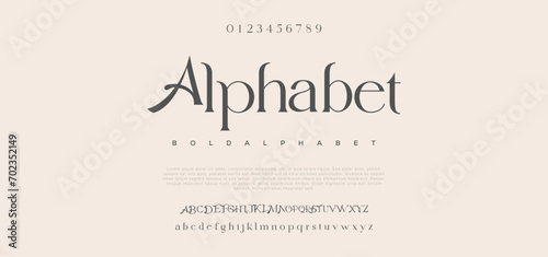 Alphabet Abstract minimal modern alphabet fonts. Typography technology vector illustration photo