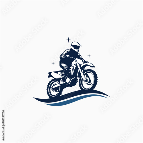motocross silhouette logo vector photo