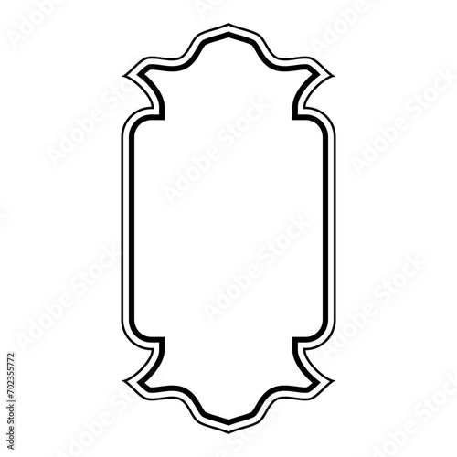 Islamic Vertical Frame Design double lines Outline Linear Black Stroke silhouettes Design pictogram symbol visual illustration