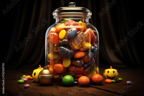 Halloween Candy Jar 3d Elements