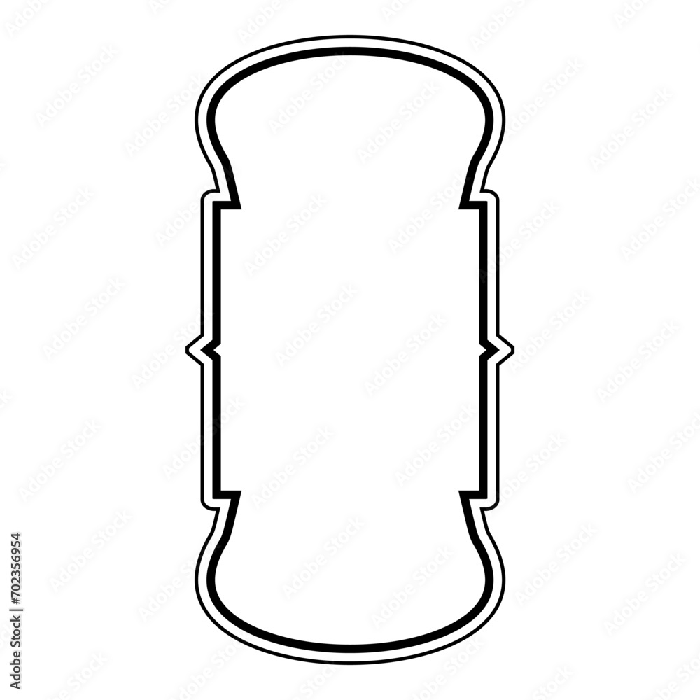 Fototapeta premium Islamic Vertical Frame Design double lines Outline Linear Black Stroke silhouettes Design pictogram symbol visual illustration