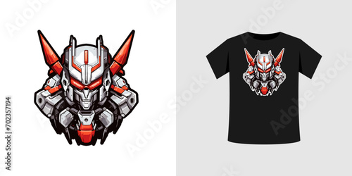 samurai robots illustration. image files can be for T-shirts, sticker, printing needs
