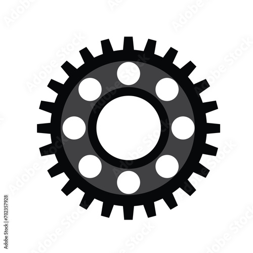 Mechanical gears, machines and mechanisms and transmissions flat design