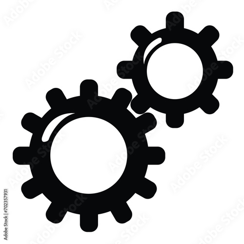 Mechanical gears, machines and mechanisms and transmissions flat design