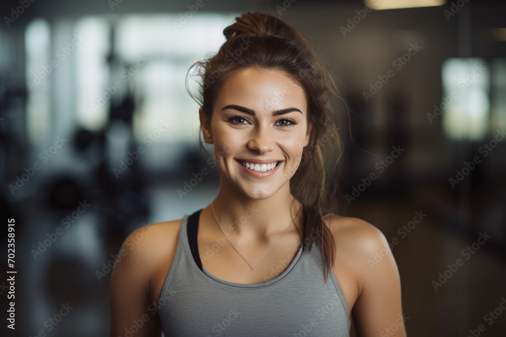 Fitness and coach with arms crossed and smile for training, exercise or workout at the gym. Portrait of a confident  female sports instructor with vision for healthy body 