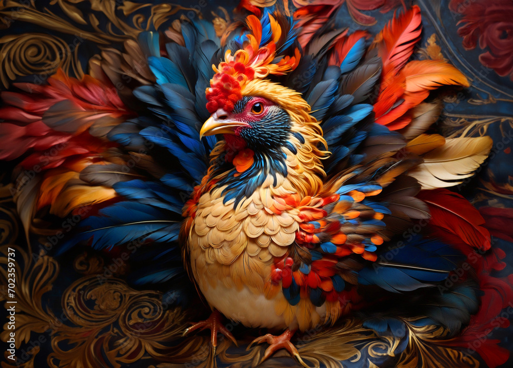 eyecatching bantam with a flamboyant display of fea