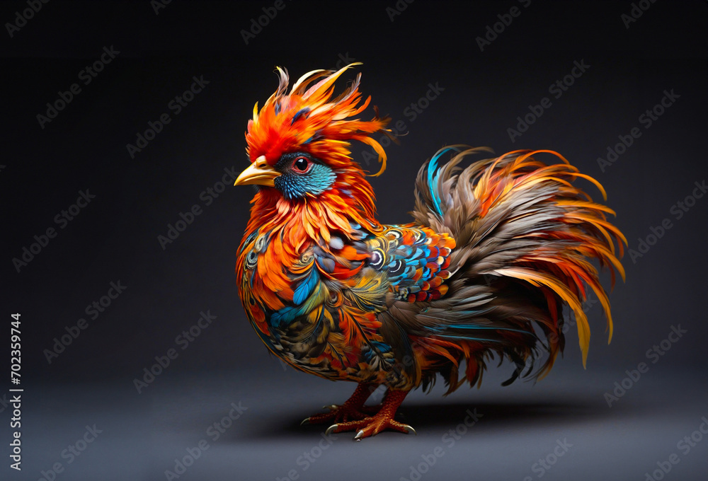 eyecatching bantam with a flamboyant display of fea