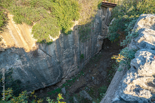 The amazing vievs of Vespasianus Titus Tunnel is an ancient water tunnel built for the city of Seleucia Pieria, the port of Antioch (modern Antakya), Turkey photo