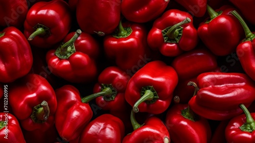 Ein Hintergrundbild von roten Paprika als endloses Muster. photo