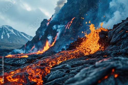 lava flow volcano eruption mountains professional photography