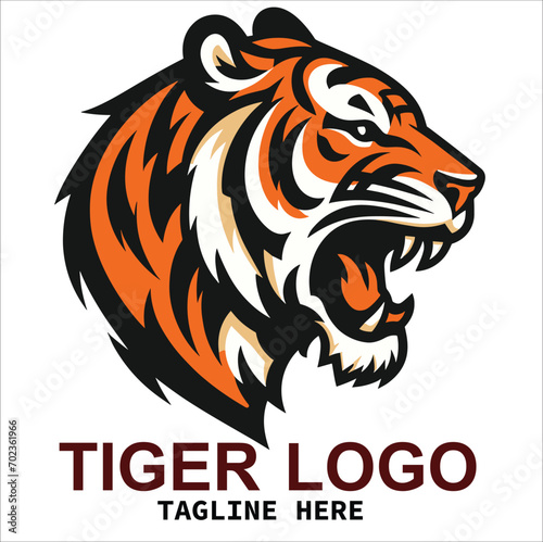 tiger head   tiger face  Angry Tiger head logo design