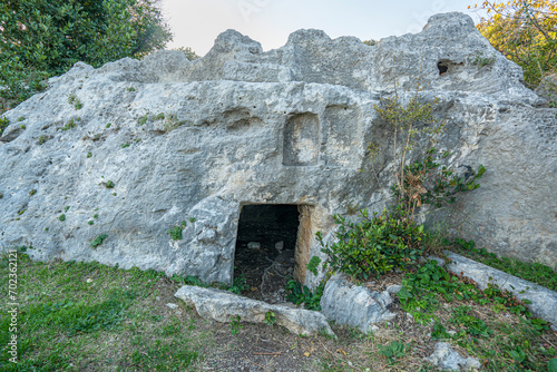 Cuadro en lienzo The amazing vievs of Vespasianus Titus Tunnel is an ancient water tunnel built f