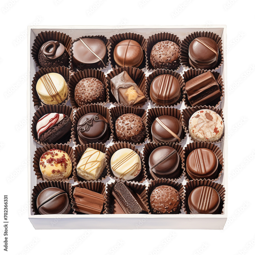 Chocolates in a box. AI generated image Chocolates in a box. AI generated image