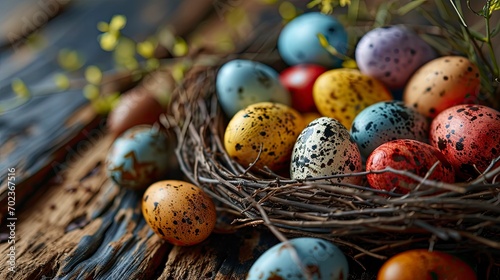 Happy Easter Decoration Background Colorful Eggs, Background HD, Illustrations