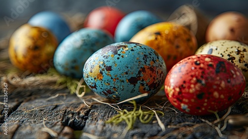 Happy Easter Decoration Concept Colourful Eggs, Background HD, Illustrations