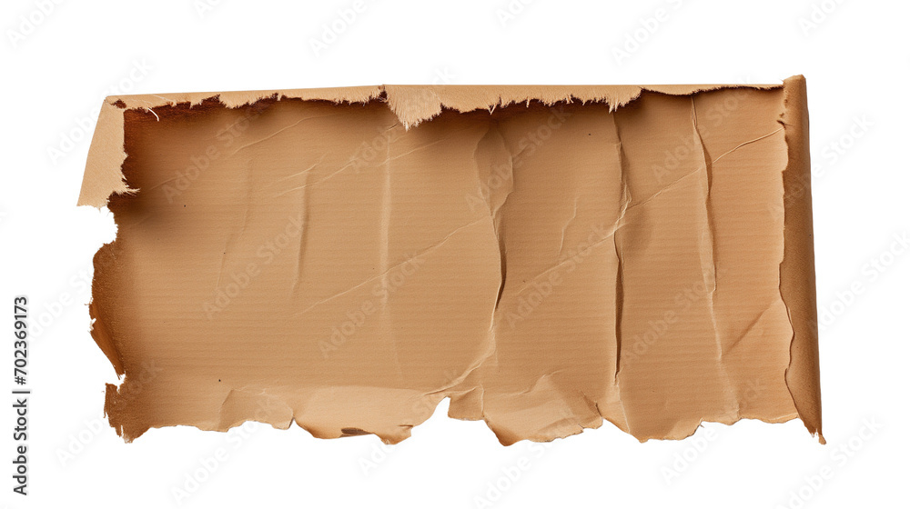 Brown damaged paper isolated on a transparent background