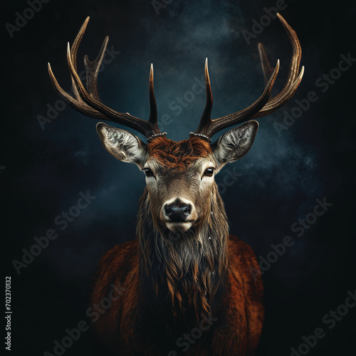 A shot of the deer's head. Created ai generated