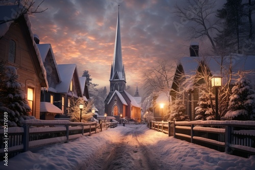 Snow-Covered Churches - Generative AI