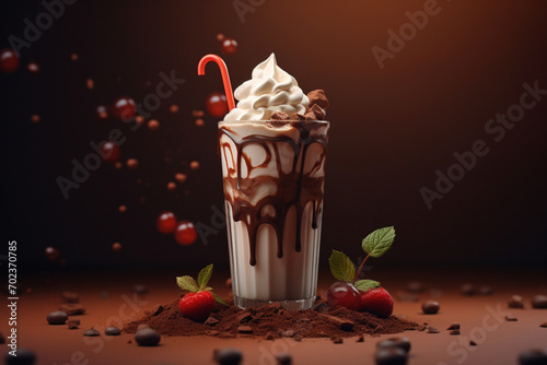 Chocolate milkshake with sweet cream
