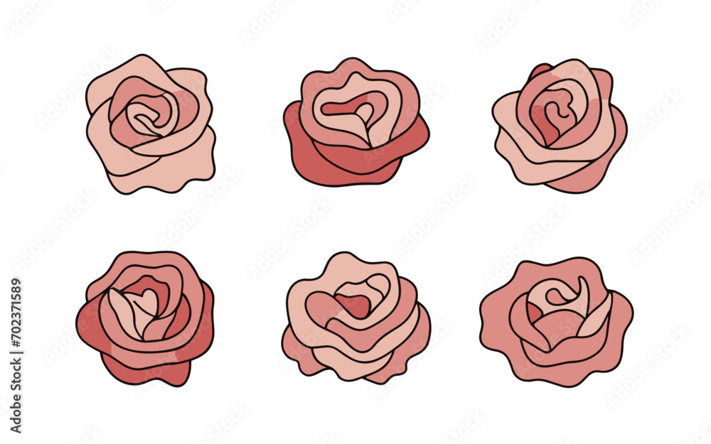 custom made wallpaper toronto digitalAbstract rose flowers vector clipart. Spring illustration.