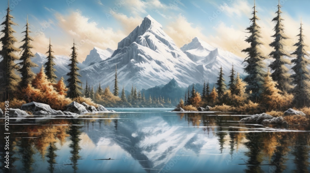 Crystal clear mountain lake a crystal clear mountains. AI generated ...