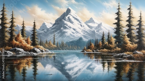 Crystal clear mountain lake a crystal clear mountains. AI generated