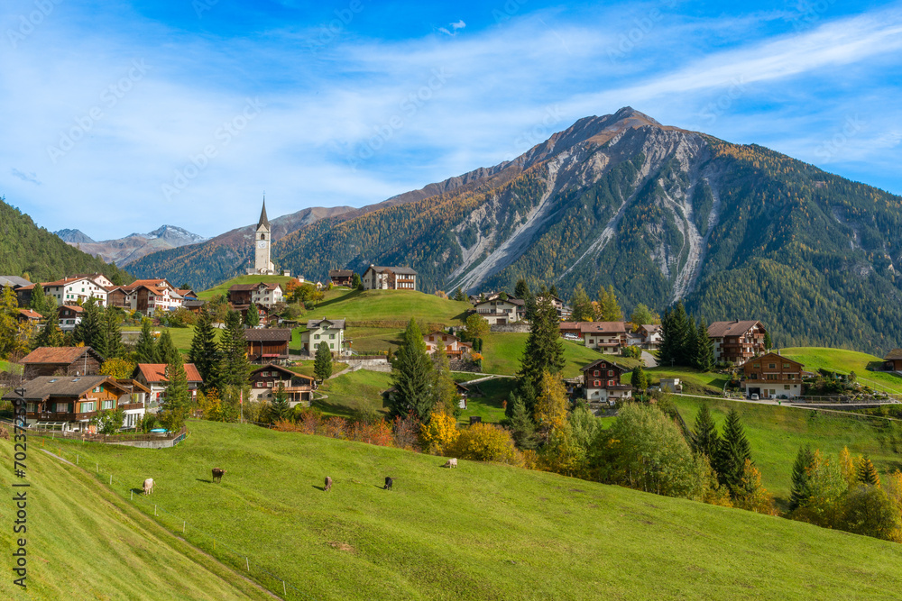 Village of Schmitten, Canton Graubünden, Switzerland