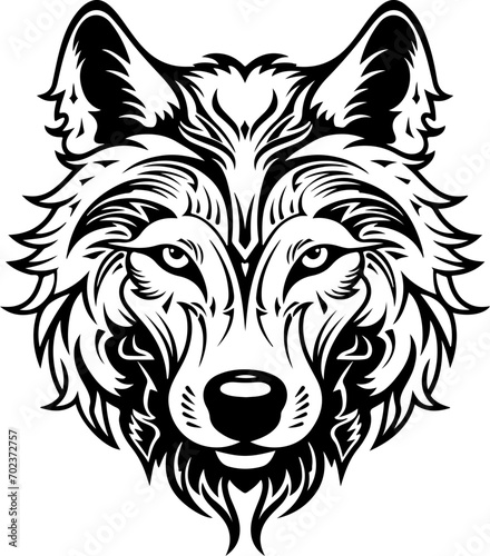 Fototapeta Naklejka Na Ścianę i Meble -  wolf head mascot, wolf head tattoo, illustration of a wolf, wolf head vector, wolf head silhouette