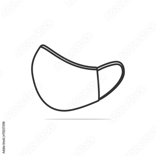 Black face masks cartoonish mockup design vector illustration.