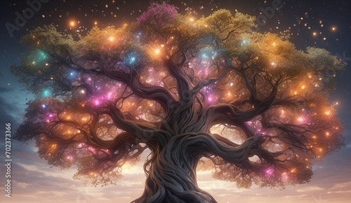 tree, magic, Power, Life, Powerful, Energy, Root, mystery, fantasy, AI Generated © Thiago