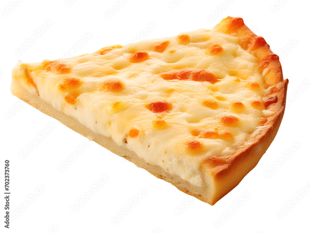 Slice of Mozzarella cheese pizza, isolated on a transparent or white background Slice of Mozzarella cheese pizza, isolated on a transparent or white background