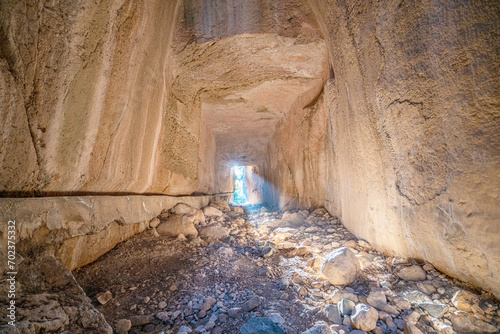 The amazing vievs of Vespasianus Titus Tunnel is an ancient water tunnel built for the city of Seleucia Pieria, the port of Antioch (modern Antakya), Turkey photo