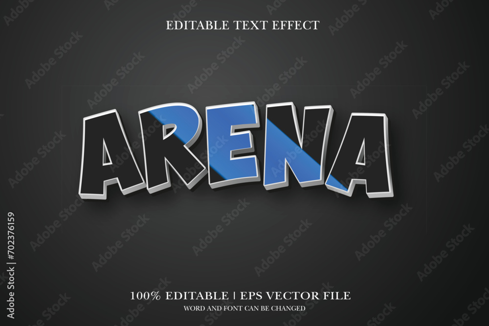 Arena 3d text effect styles mockup concept Black text